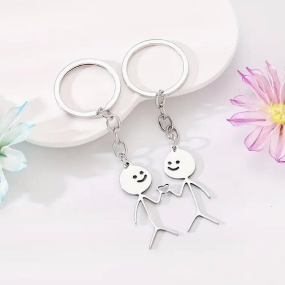 Accessories | 2pcs Bff Funny Stickfigure Stainless Steel Keychain ...